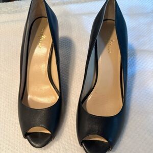 Cole Haan leather peep toe pumps